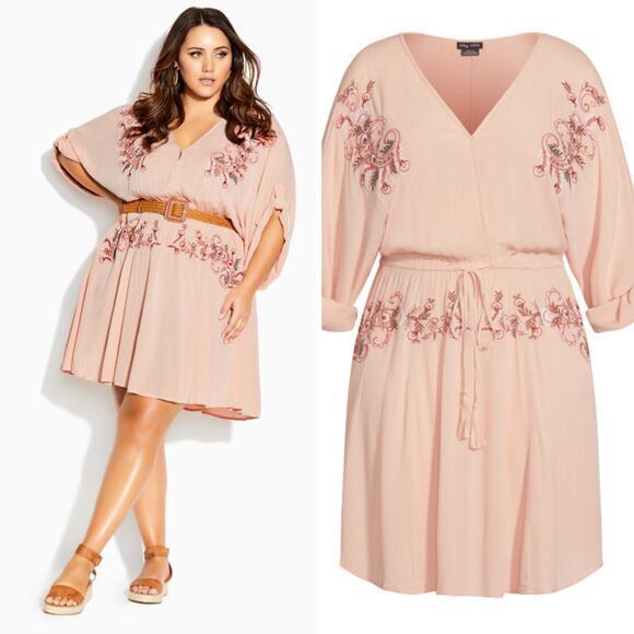 New! City Chic Endless Summer Tunic dress peach, women plus size 20‎ - Picture 1 of 16